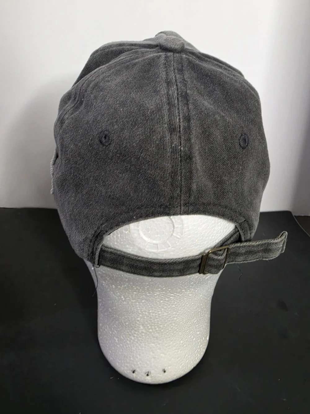 Grey Distressed Rock Shark Embroidered Cap with Yellow Trim